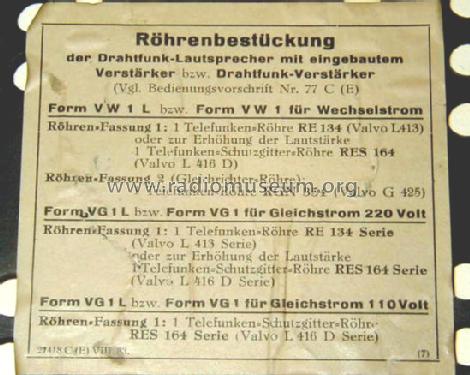 Drahtfunk VW1L; Nora, Aron, (ID = 74703) Drahtfunk