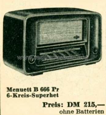 Menuett B666Pr; Nora, Aron, (ID = 515425) Radio