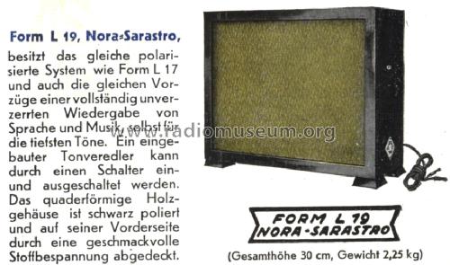 Sarastro L19; Nora, Aron, (ID = 981706) Speaker-P