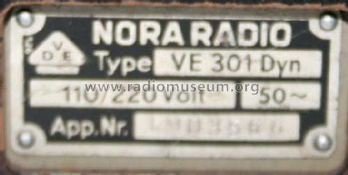 Volksempfänger VE 301 Dyn W; Nora, Aron, (ID = 1219680) Radio
