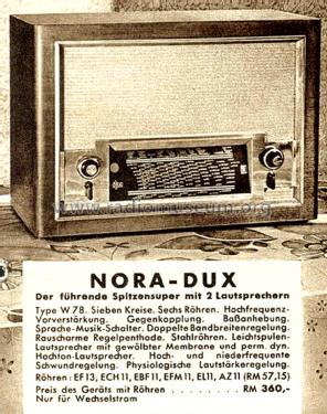 Dux W78; Nora, Aron, (ID = 2799426) Radio