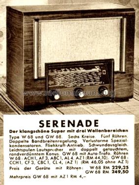 Nora Radio Serenade GW68 ; Nora, Aron, (ID = 2799938) Radio