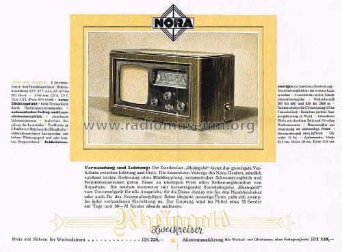 Rheingold W26; Nora, Aron, (ID = 1572930) Radio