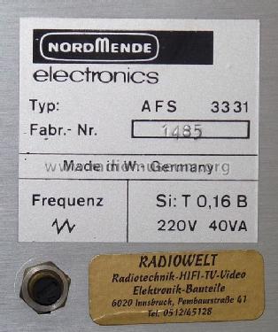AM-FM-Meßsender AFS3331; Nordmende, (ID = 662800) Equipment