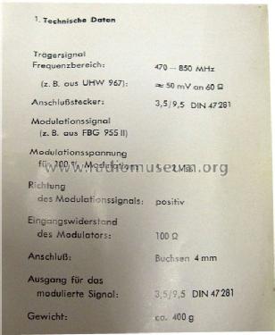 AM-Modulator 306; Nordmende, (ID = 1358829) Equipment