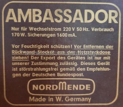 Ambassador Chassis L14/LL14 864.713.00; Nordmende, (ID = 3091261) Televisión