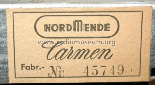 Carmen Ch= 303; Nordmende, (ID = 577901) Radio