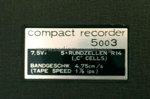 Compact Recorder 5003 20.407.A; Nordmende, (ID = 2307323) R-Player