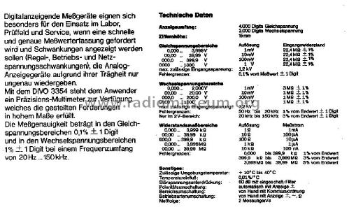 Digital - Voltmeter DIVO 3354; Nordmende, (ID = 1710139) Equipment