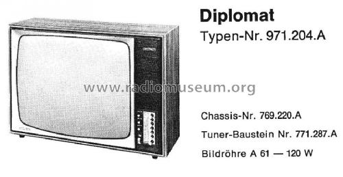 Diplomat 971.204.A Ch= Uni 19A; Nordmende, (ID = 930756) Television