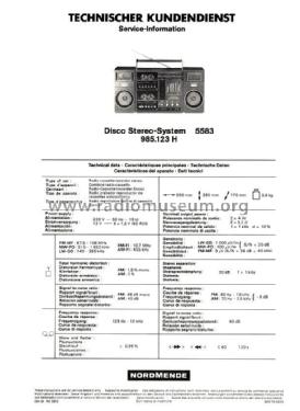 Disco Stereo-System 5583 985.123H; Nordmende, (ID = 1802563) Radio