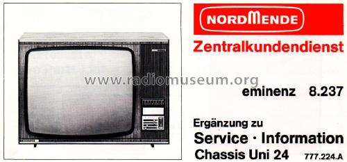 Eminenz 8.237 Ch= Uni 24 777.224.A; Nordmende, (ID = 1652954) Television