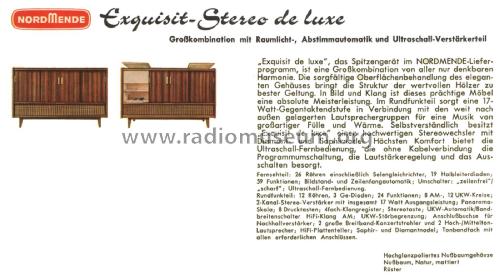 Exquisit Stereo de luxe Fernseh-Ch= L13/LL13 + Radio Ch= 3/683; Nordmende, (ID = 2012191) TV Radio