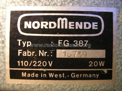 Farb-Generator FG 387; Nordmende, (ID = 1367563) Equipment