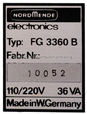 Farbgenerator FG3360/I; Nordmende, (ID = 1306583) Equipment