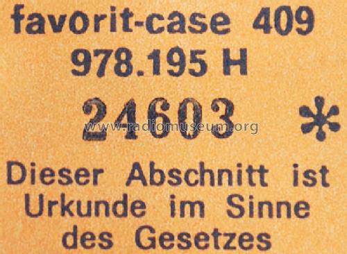 Favorit-Case 409 8.195H; Nordmende, (ID = 823069) Radio