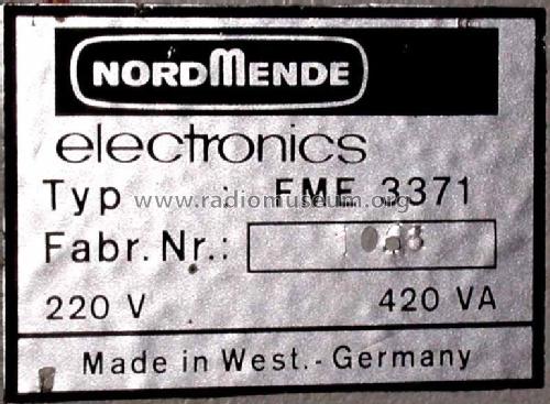 HF-FBAS-RGB-Monitor FME3371; Nordmende, (ID = 1674063) Television