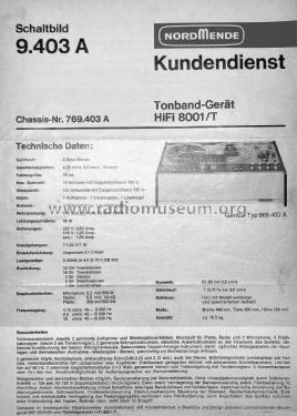 HiFi-Tonbandgerät 8001T; Nordmende, (ID = 2845078) Enrég.-R