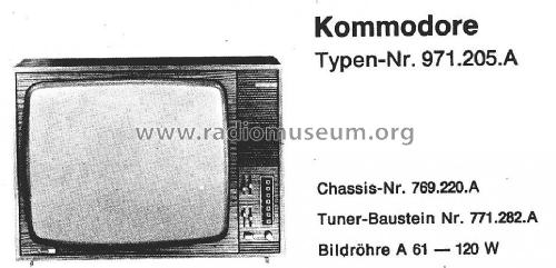 Kommodore 971.205A Ch= Uni 19A; Nordmende, (ID = 924668) Television