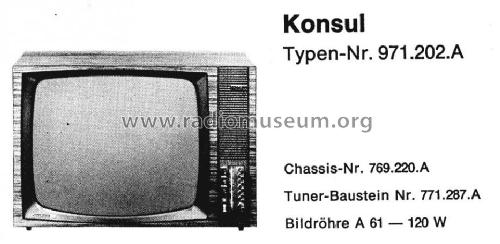 Konsul 971.202.A Ch= 769.220.A; Nordmende, (ID = 931236) Television