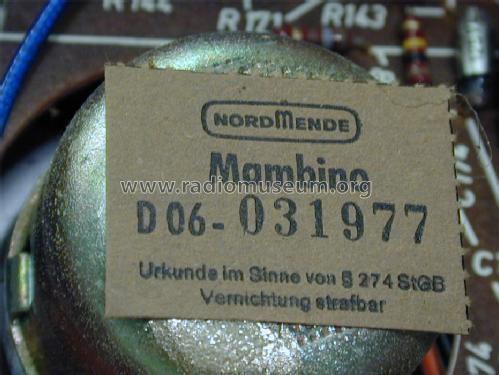 Mambino D06 CH= 3/606 863.606.00; Nordmende, (ID = 746294) Radio