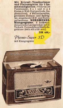 Phono-Super 56 3D Ch= 508; Nordmende, (ID = 376361) Radio