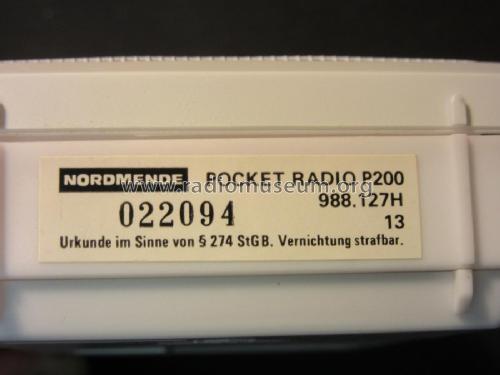 Pocket Radio P200 988.127H; Nordmende, (ID = 1953514) Radio