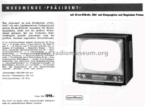 Präsident 58 Ch= 5792X; Nordmende, (ID = 3030263) Television