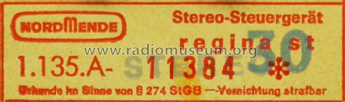 Regina ST 971.135A Ch= 771.136B; Nordmende, (ID = 1702793) Radio