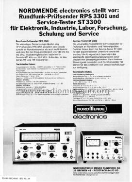 Rundfunk Prüfsender RPS3301; Nordmende, (ID = 2502035) Equipment