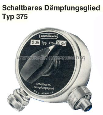 Schaltbares Dämpfungsglied Typ 375; Nordmende, (ID = 1455945) Equipment