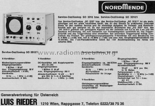 Service-Oszilloskop SO3310; Nordmende, (ID = 1004555) Equipment