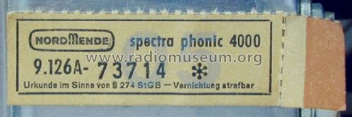 spectra phonic 4000 969.126A Ch= 9.126A ; Nordmende, (ID = 64057) Radio