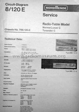 Turandot C 968.120.E Ch= 768.120.E; Nordmende, (ID = 2845081) Radio