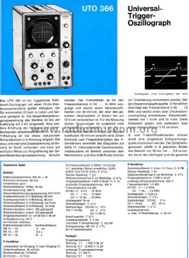 Universal-Trigger-Oszillograph UTO366; Nordmende, (ID = 2519939) Equipment