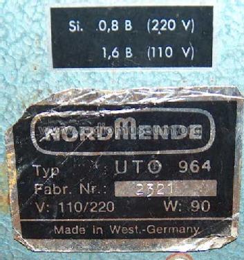 Universal-Trigger-Oszillograph UTO964; Nordmende, (ID = 726536) Equipment