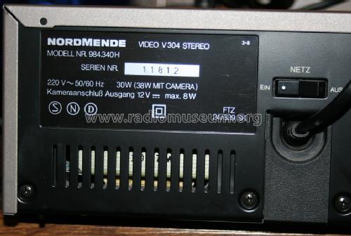 Stereo Video Cassetten Recorder V-304 Stereo; Nordmende, (ID = 1273044) R-Player