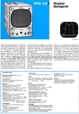 Wobbelsichtgerät WSG 326/I; Nordmende, (ID = 2519435) Equipment