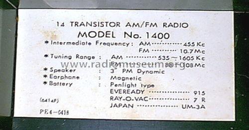 14 Transistor 1400; NAFT N.A.F.T. North (ID = 2308326) Radio