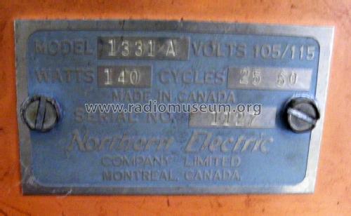 1331-A ; Northern Electric Co (ID = 1046671) Radio