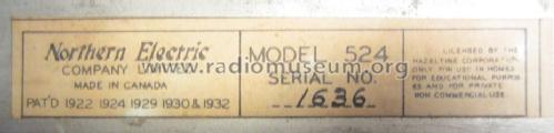 524 ; Northern Electric Co (ID = 1589963) Radio