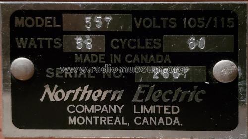 557 ; Northern Electric Co (ID = 3023735) Radio
