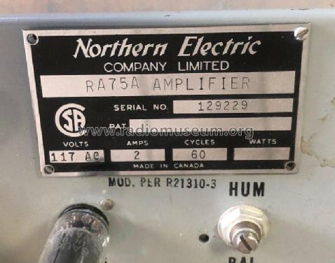 Amplifier RA75A; Northern Electric Co (ID = 2993678) Ampl/Mixer