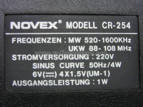 CR-254; Novex Electronics Co (ID = 2366895) Radio