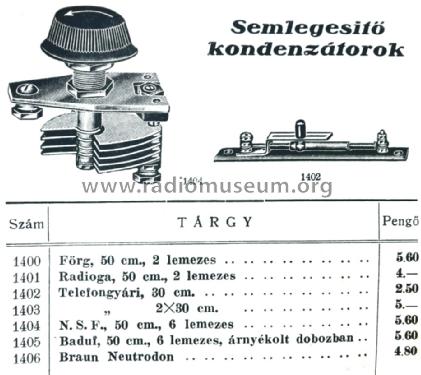 Drehkondensator Mikro-Drehkondensator 30cm; NSF, Nürnberger (ID = 1275321) Radio part
