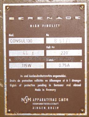 Jukebox Serenade Consul 130 B5171; NSM (ID = 1310971) Sonido-V
