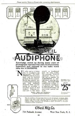 Audiophone Loud Speaker ; O'Neil Mfg.Co.; West (ID = 2880581) Speaker-P