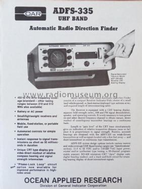 Automatic Radio Direction Finder ADFS-335; OAR, Ocean Applied (ID = 3041810) Radio