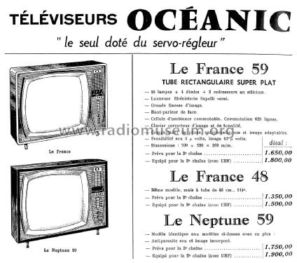 Le France 59; Océanic, ITT Océanic (ID = 2522659) Televisore