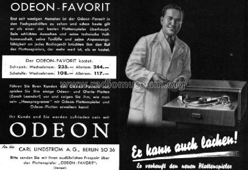 Favorit 107W; Odeon Marke, (ID = 1524353) Sonido-V